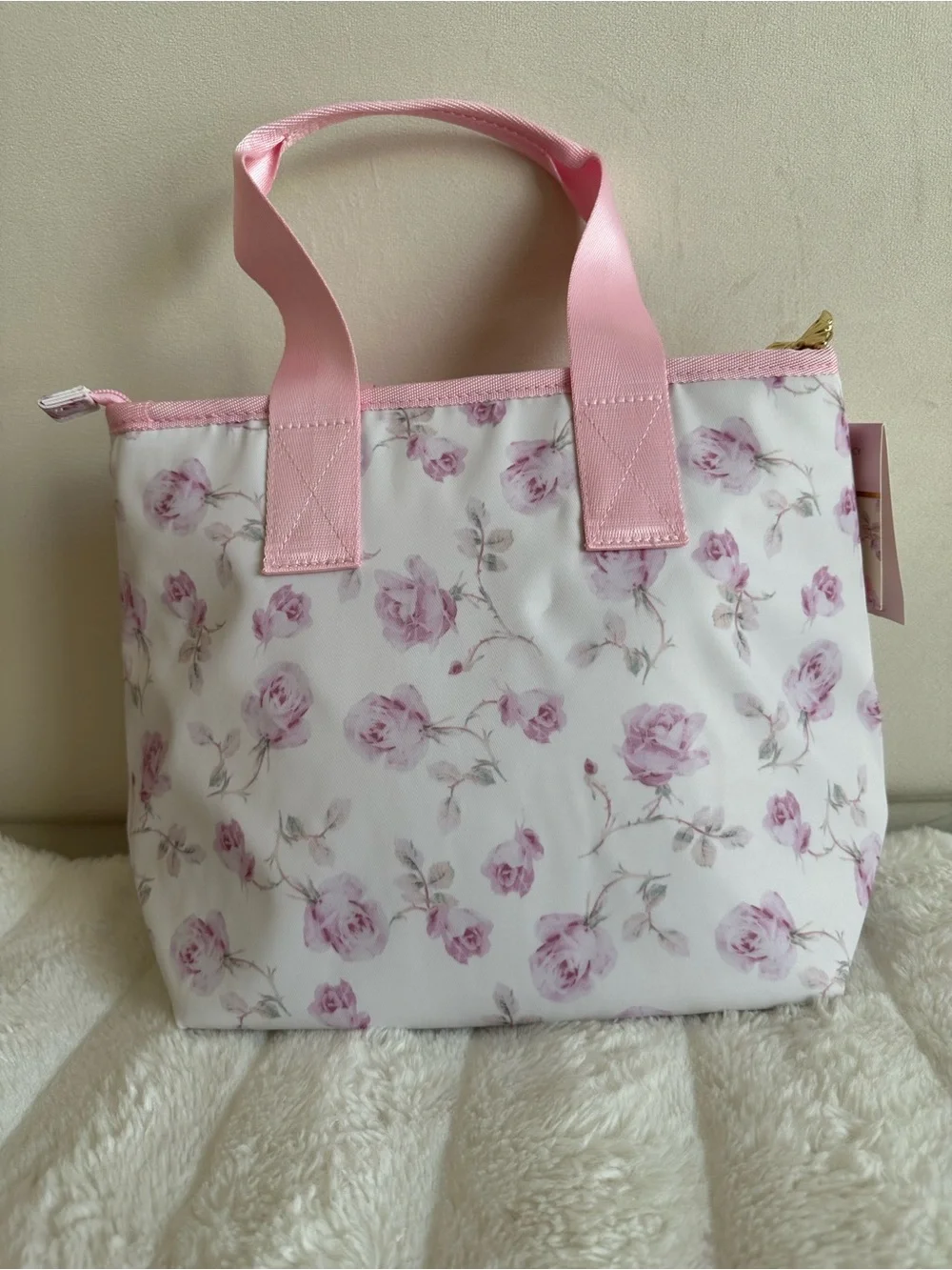 LoveShackFancy Kids Floral Backpack & Lunch Tote Set in Pink and White